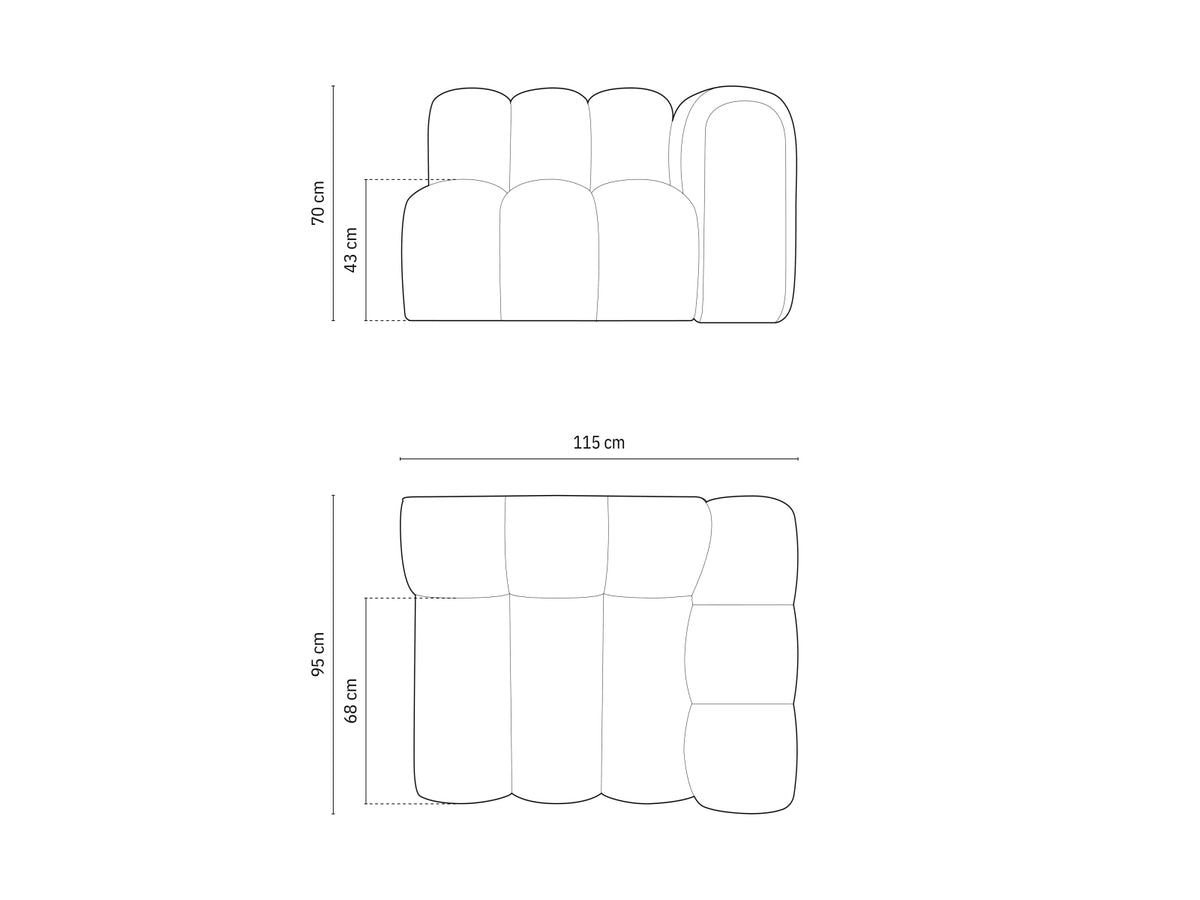 Lupine Modul rechts 1 Sitzer in Brick-Eden präsentiert im Onlineshop von KAQTU Design AG. Modulares Sofa ist von Micadoni