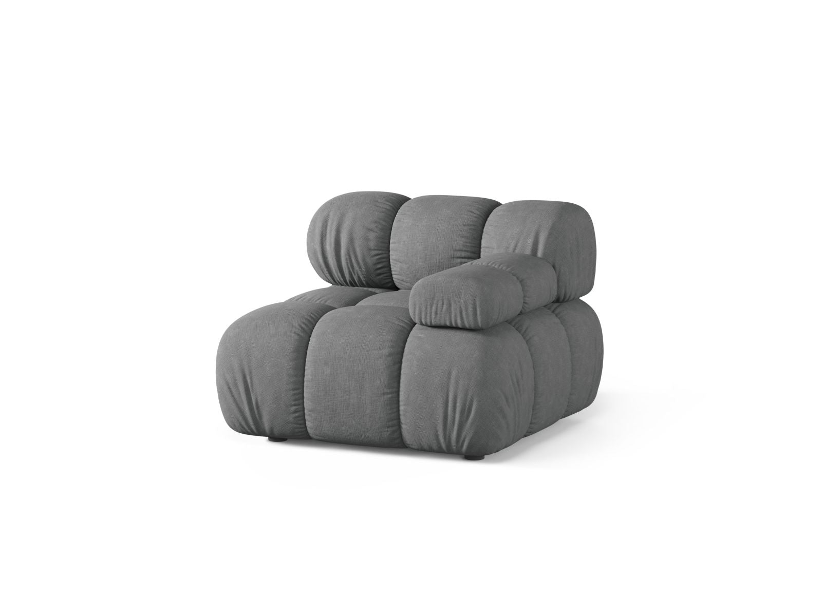 Elegantes 1-Sitzer Modul rechts Bellis in stilvollem Grau, ideal für individuelle Sofa-Kombinationen im modernen Wohnraum.