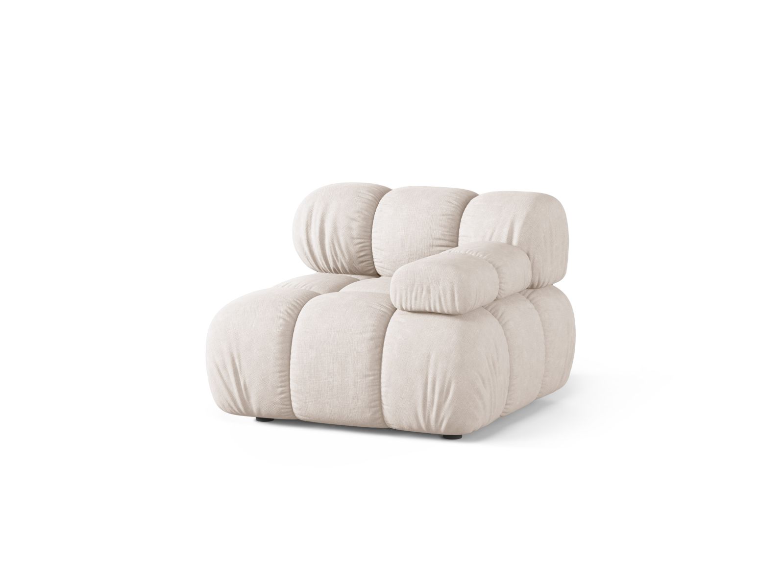 Beige 1-Sitzer Modul rechts Bellis von Micadoni, stilvolles und modernes Design für individuelle Wohnräume, ideal für gemütliche Sitzgelegenheiten.