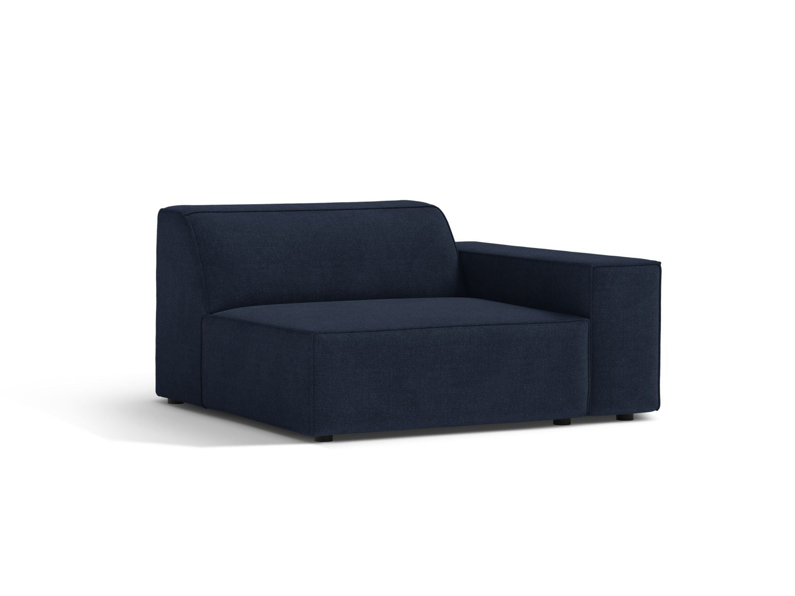 Elegantes 1-Sitzer Modul Rechts Jodie in tiefem Navy Blue, ideal für kreative Raumgestaltungen und zeitgemäße Einrichtungsideen.