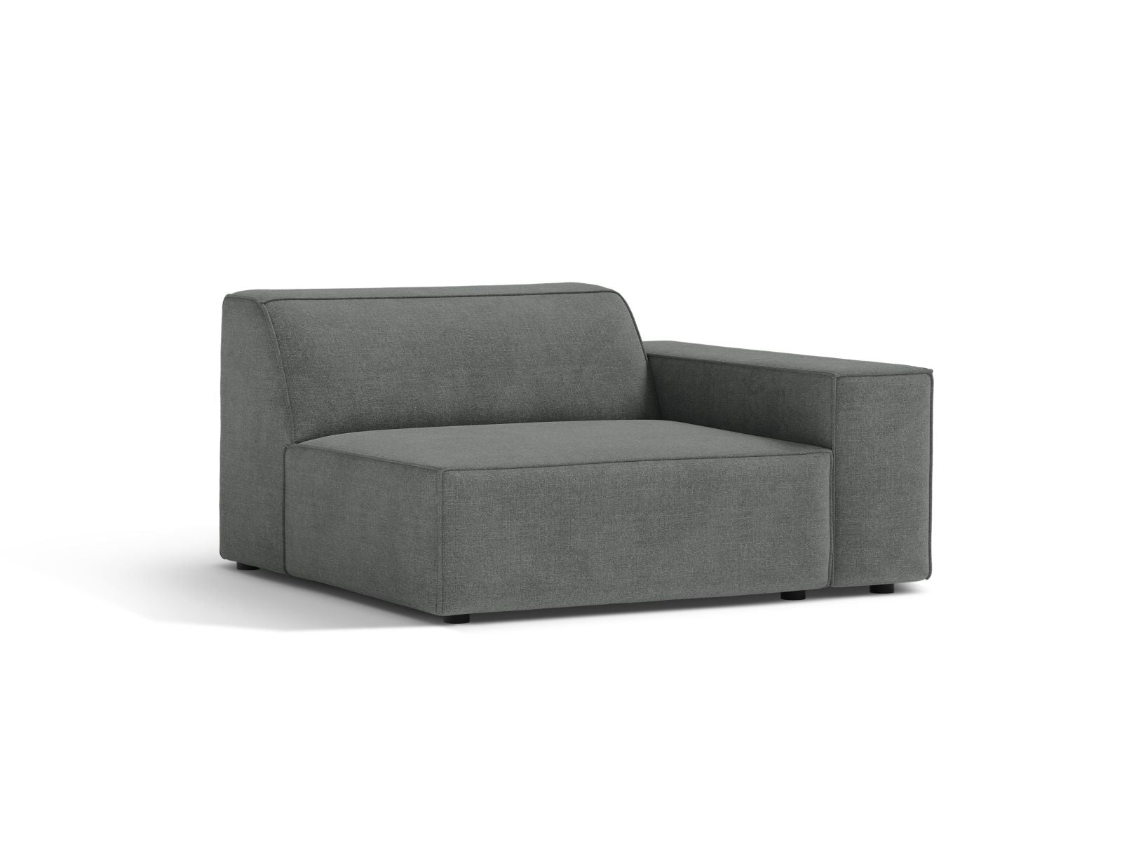 Elegantes 1-Sitzer Modul Rechts Jodie in zeitlosem Grau, ideal für individuelle Sofa-Arrangements und stilvolle Wohnkonzepte.