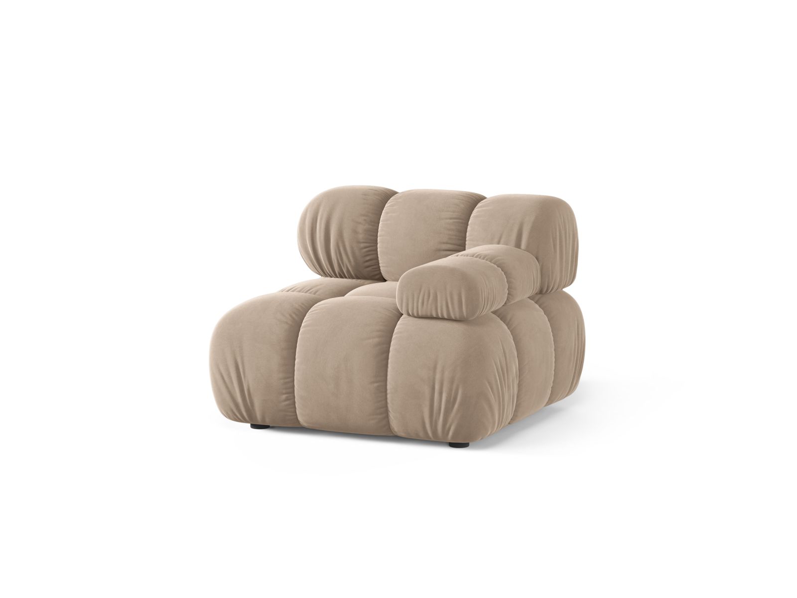Beige 1-Sitzer Modul rechts Bellis von Micadoni, stilvolles und modernes Design für Ihr Wohnzimmer, ideal für individuelle Sofa-Kombinationen.