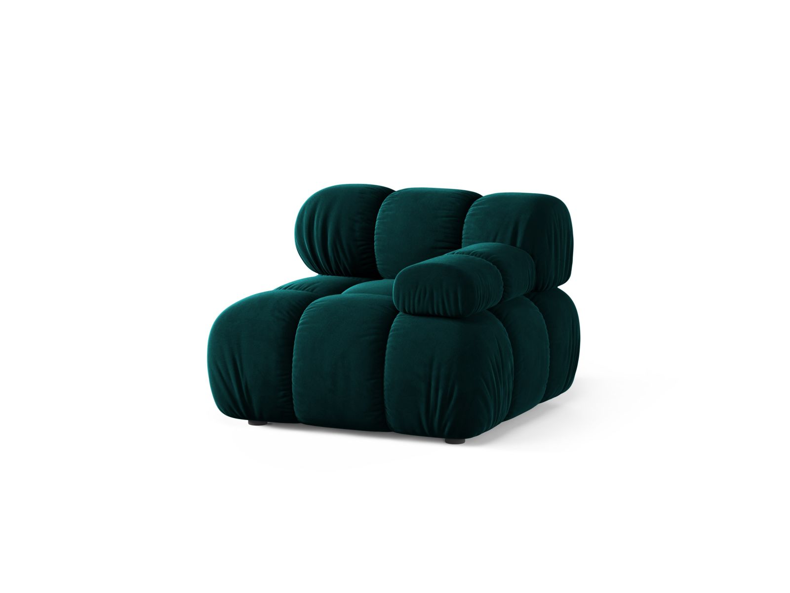 Elegantes 1-Sitzer Modul rechts Bellis in tiefem Petrol, ideal für individuelle Sofa-Gestaltung im modernen Wohnraum.