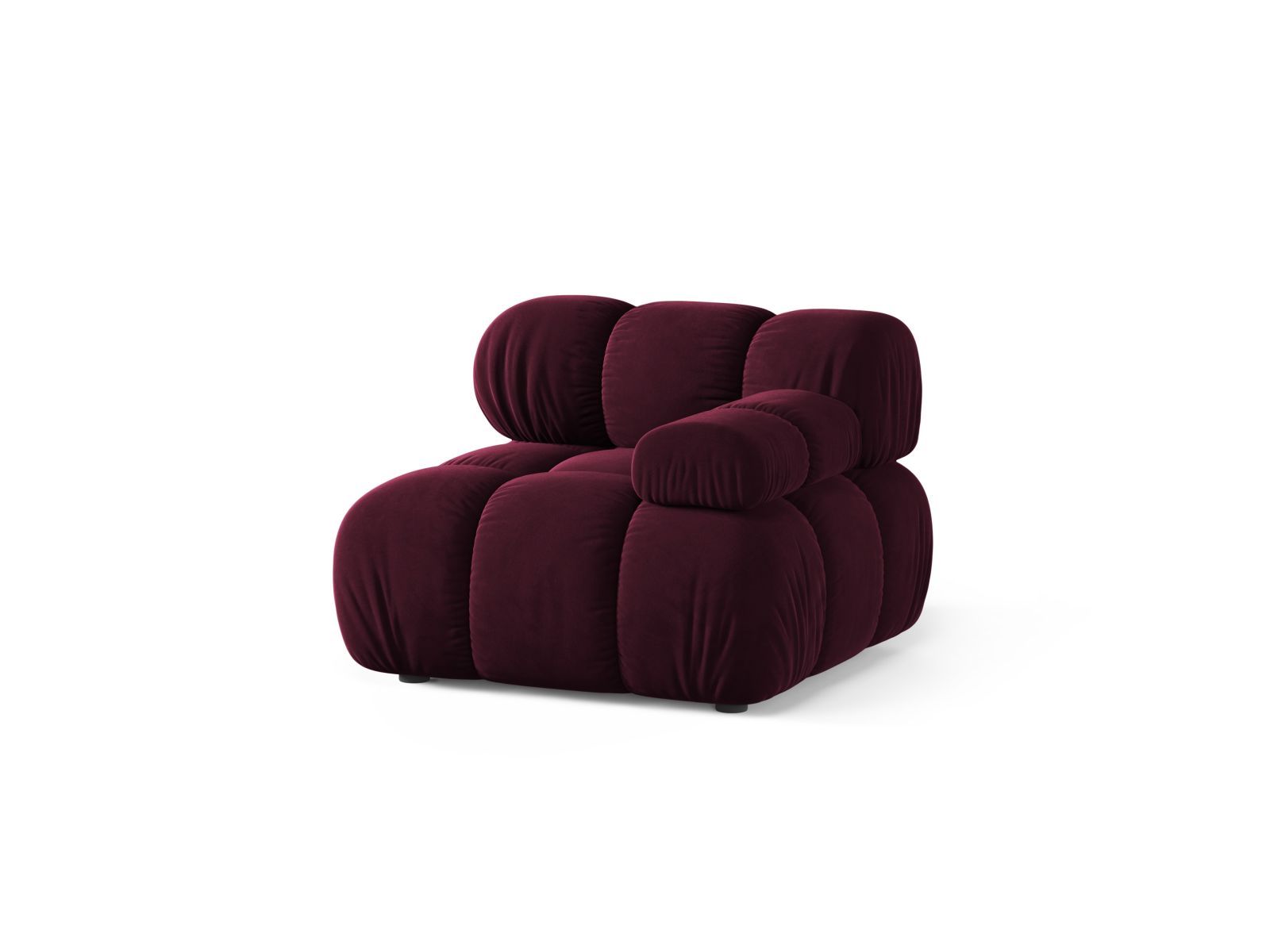 Elegantes 1-Sitzer Modul rechts Bellis in Burgundy-Venus, ideal für individuelle Wohnkonzepte und stilvolle Einrichtung.