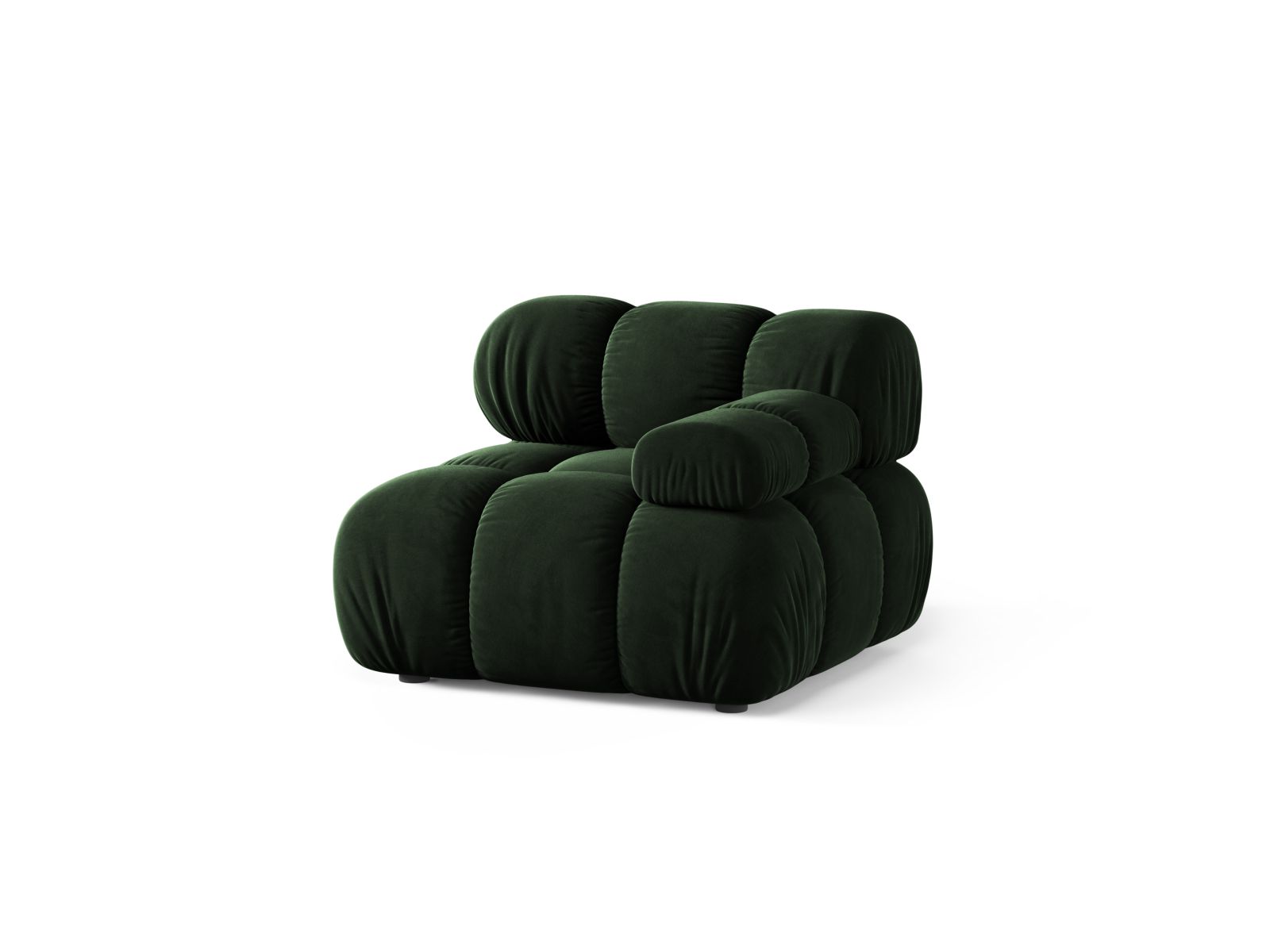 Elegantes 1-Sitzer Modul rechts Bellis in sattem Bottle Green, ideal für individuelle Sofa-Gestaltung im modernen Wohnraum.