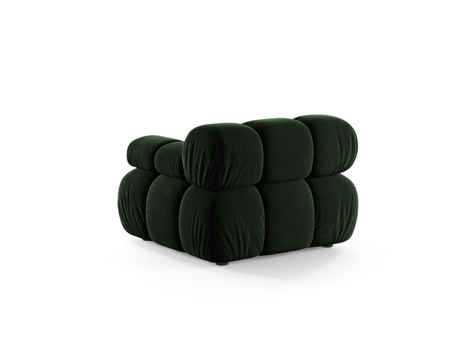 Elegantes 1-Sitzer Modul rechts Bellis in edlem Flaschengrün, ideal für individuelle Sofa-Arrangements in modernen Wohnräumen.