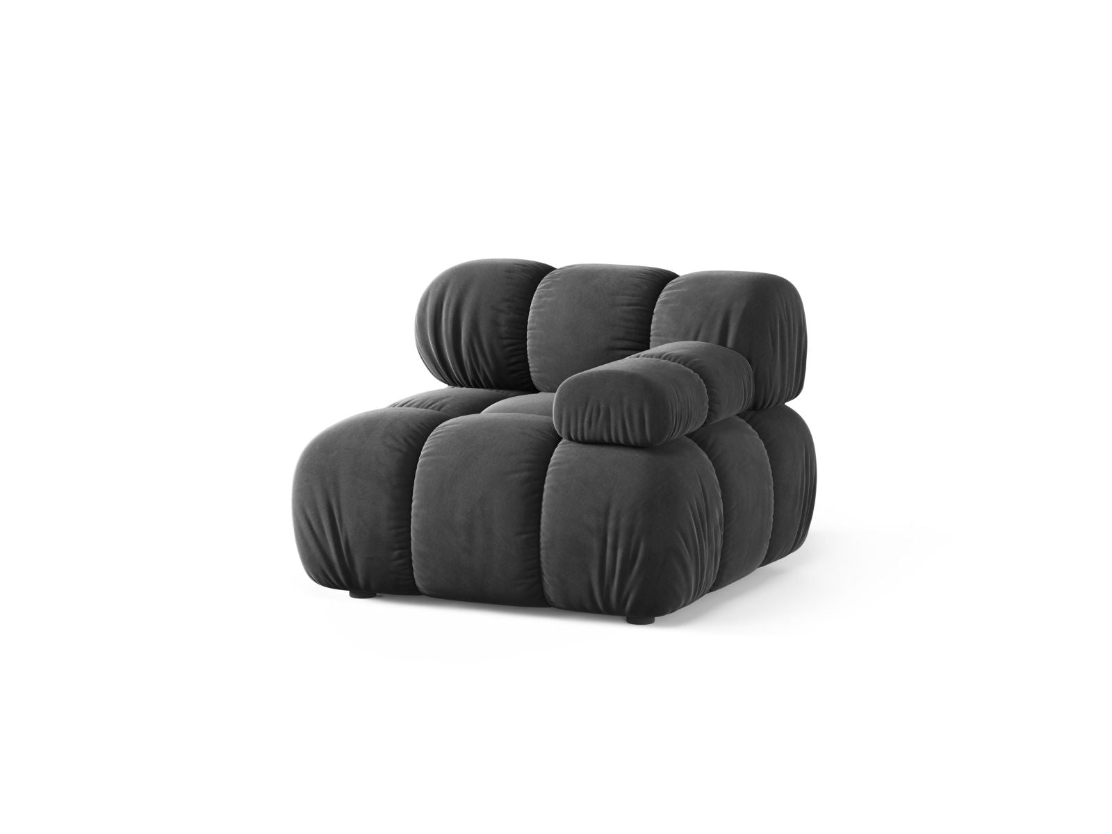 Elegantes 1-Sitzer Modul rechts Bellis in stilvollem Grau, ideal für individuelle Sofa-Gestaltung im modernen Wohnraum.