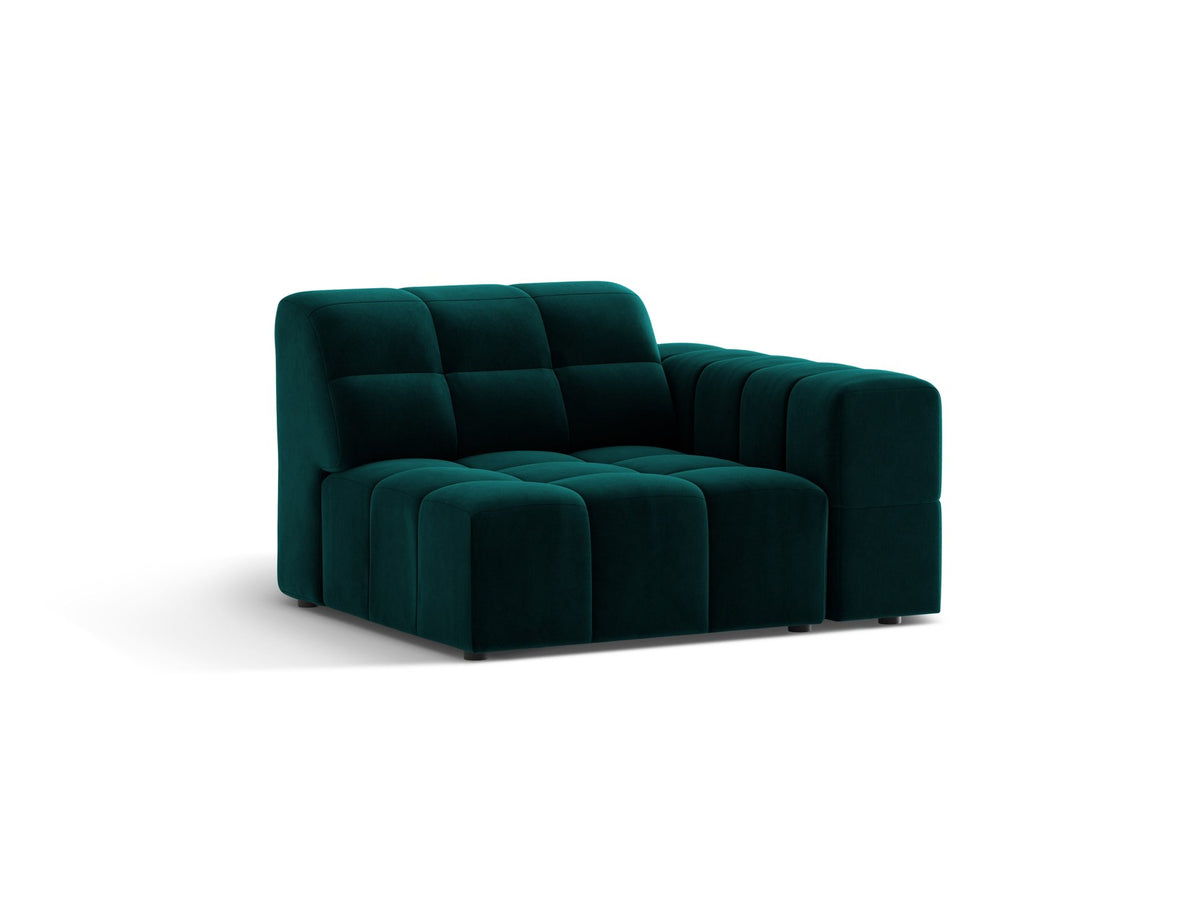 Modulares Sofa Jennifer von Micadoni in leichtem Beige mit Eden-Stoff, schwarzen Kunststoffbeinen und rechter Ausrichtung.
