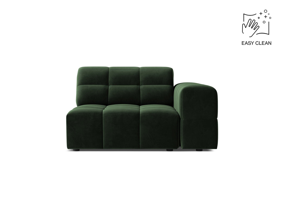 Modulares Sofa Jennifer von Micadoni in leichtem Beige mit Eden-Stoff, schwarzen Kunststoffbeinen und rechter Ausrichtung.