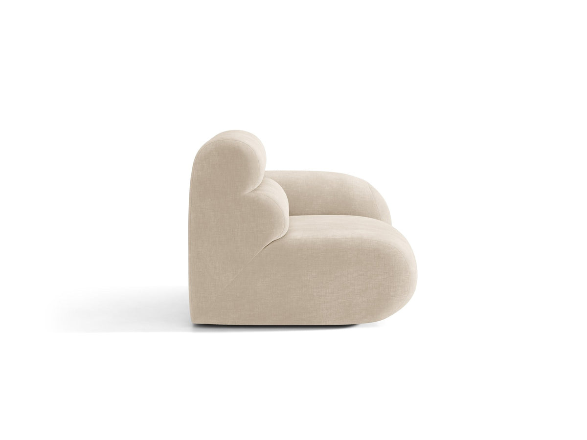 Modulares Sofa Neo von Micadoni in dunklem Olivgrün mit Baloo-Stoffbezug, hoher Rückenlehne und schwarzen Kunststoffbeinen.