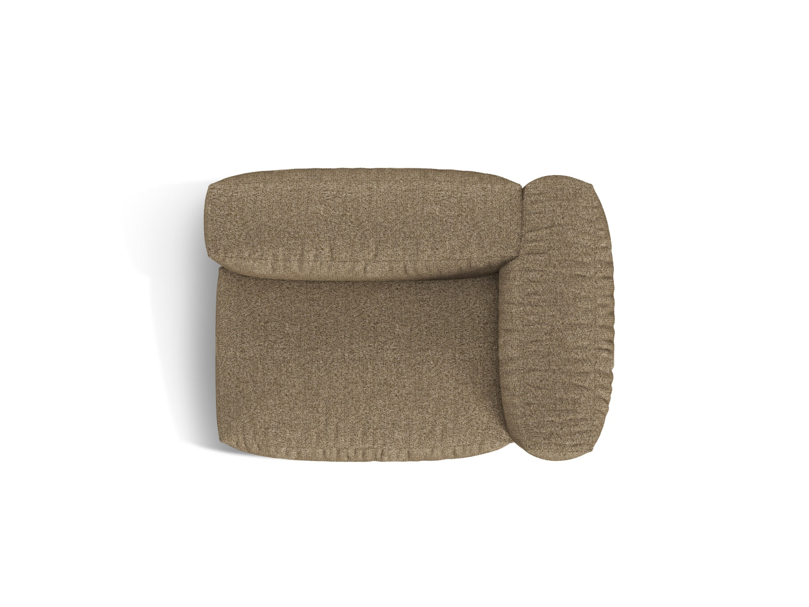 Modernes 1-Sitzer Sofa Martina Wide rechts in sanftem Cappuccino, perfekt für gemütliche Ecken und stilvolle Einrichtungskonzepte.