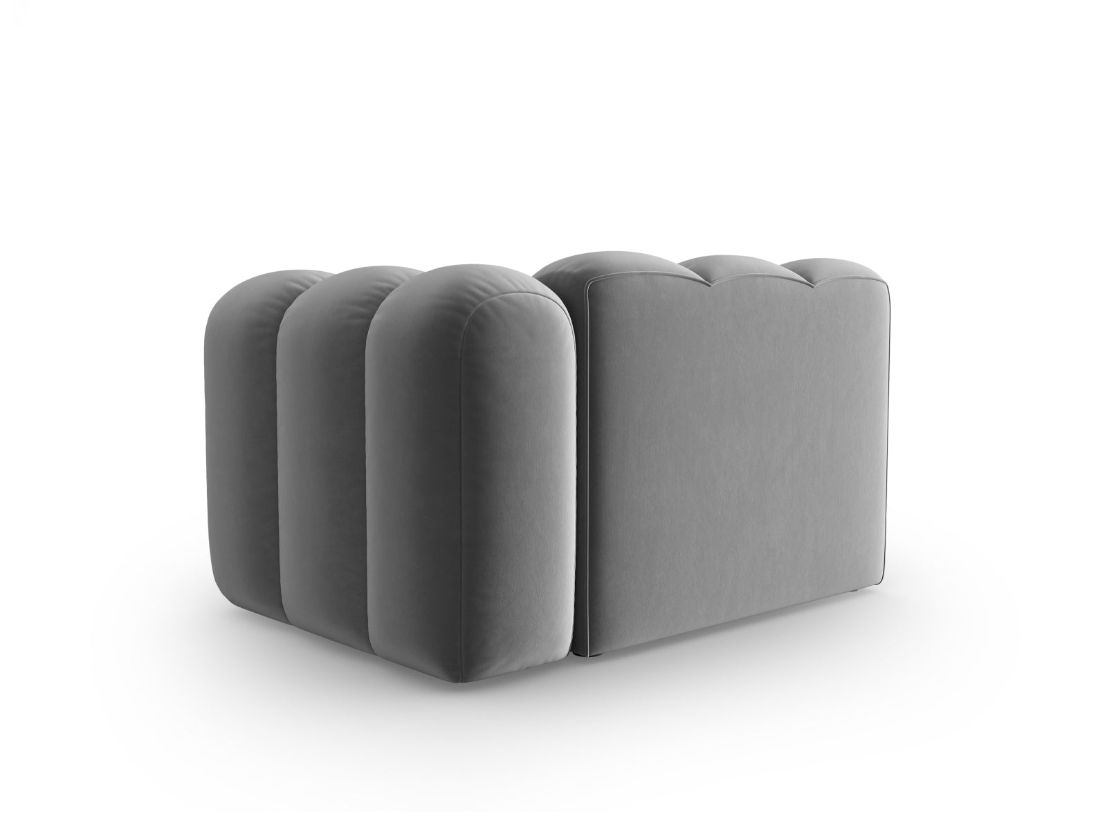 Lupine Velour Modul rechts 1 Sitzer in Grey präsentiert im Onlineshop von KAQTU Design AG. Modulares Sofa ist von Micadoni