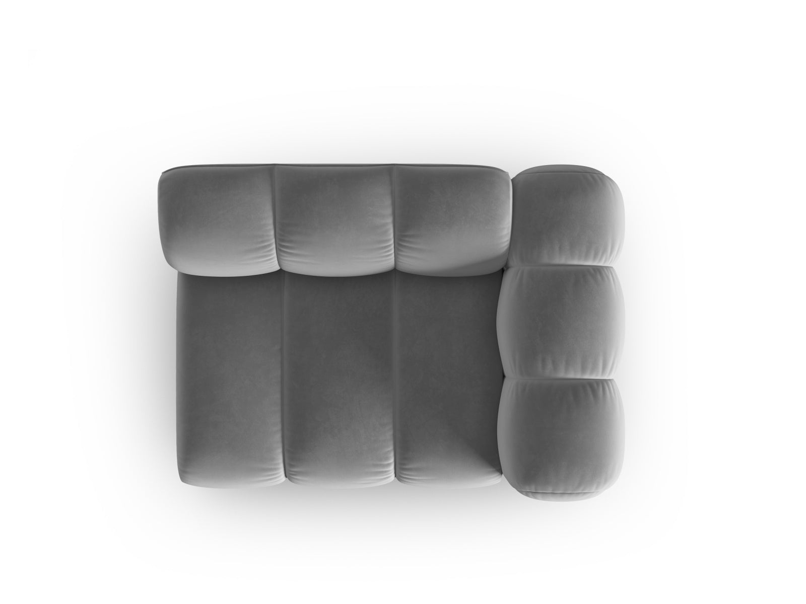 Lupine Velour Modul rechts 1 Sitzer in Grey präsentiert im Onlineshop von KAQTU Design AG. Modulares Sofa ist von Micadoni