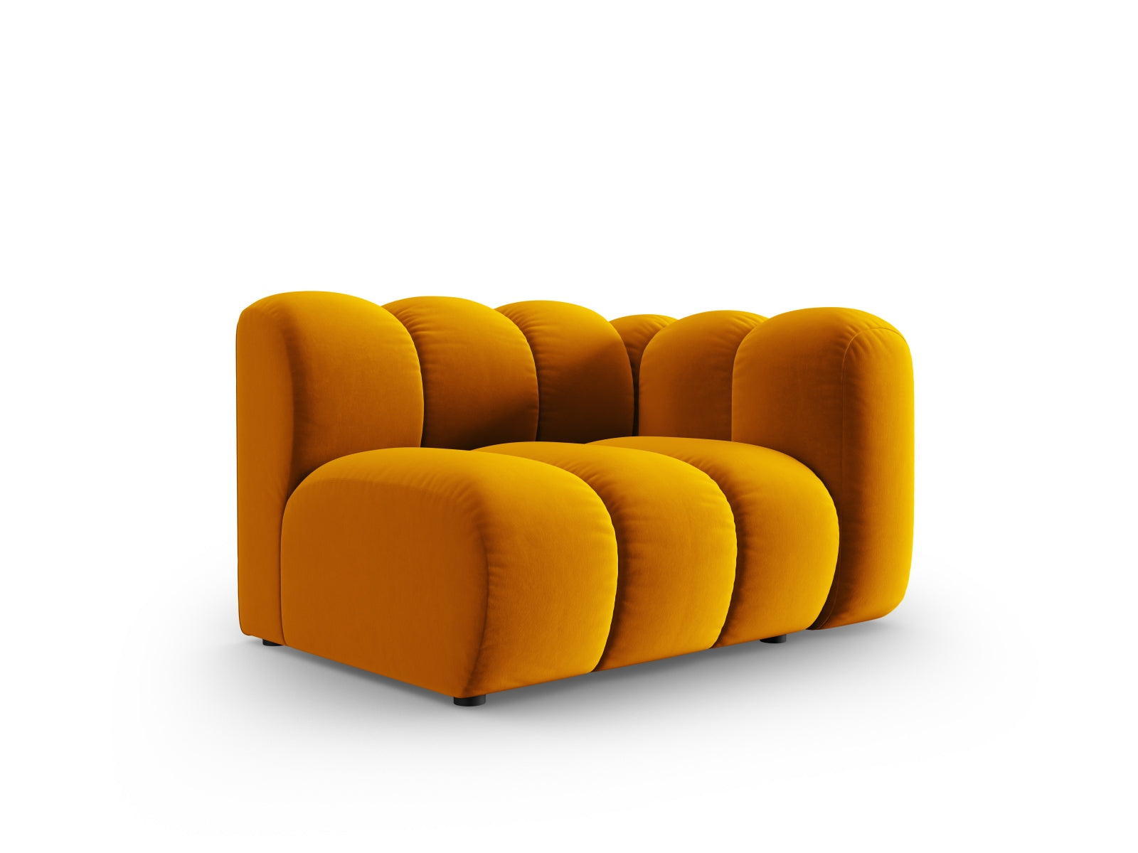 Lupine Velour Modul rechts 1 Sitzer in Yellow präsentiert im Onlineshop von KAQTU Design AG. Modulares Sofa ist von Micadoni
