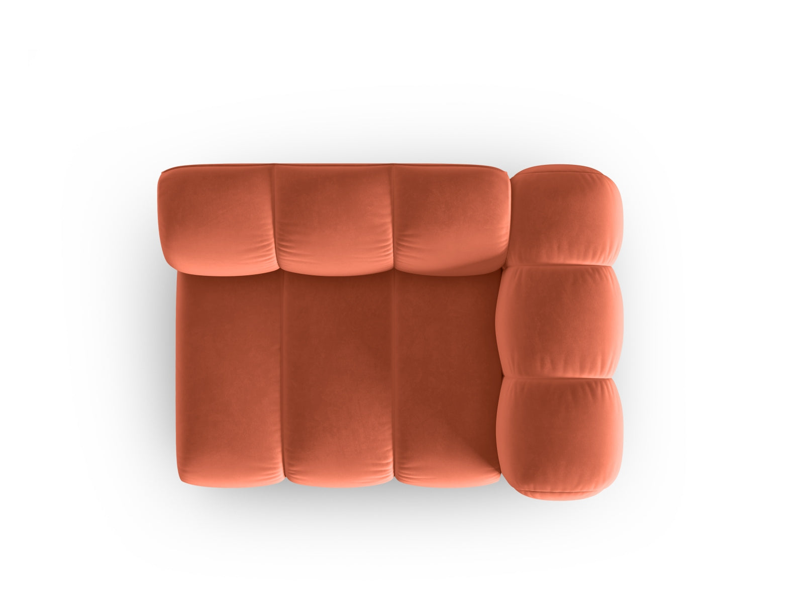 Lupine Velour Modul rechts 1 Sitzer in Coral präsentiert im Onlineshop von KAQTU Design AG. Modulares Sofa ist von Micadoni