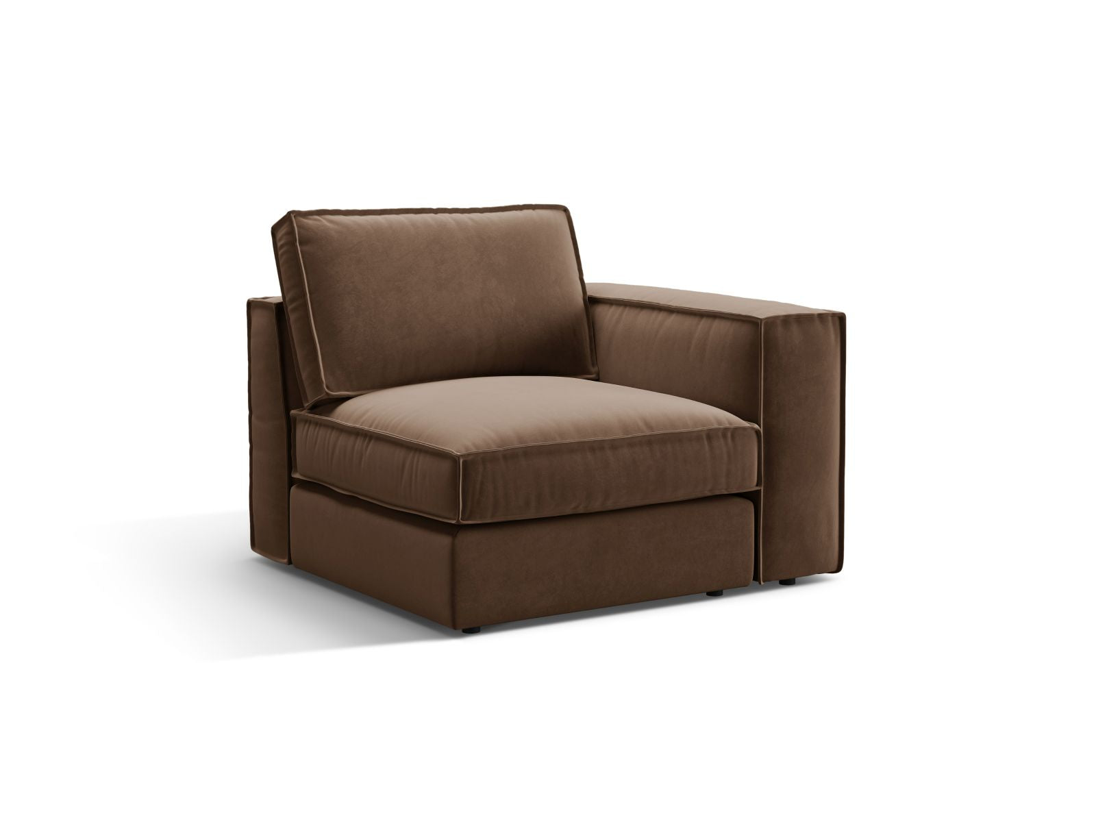 Stylisches 1-Sitzer Modul rechts Pola in edlem Chocolate-Salvador, perfekt für kreative Sofa-Kombinationen und modernes Wohndesign.
