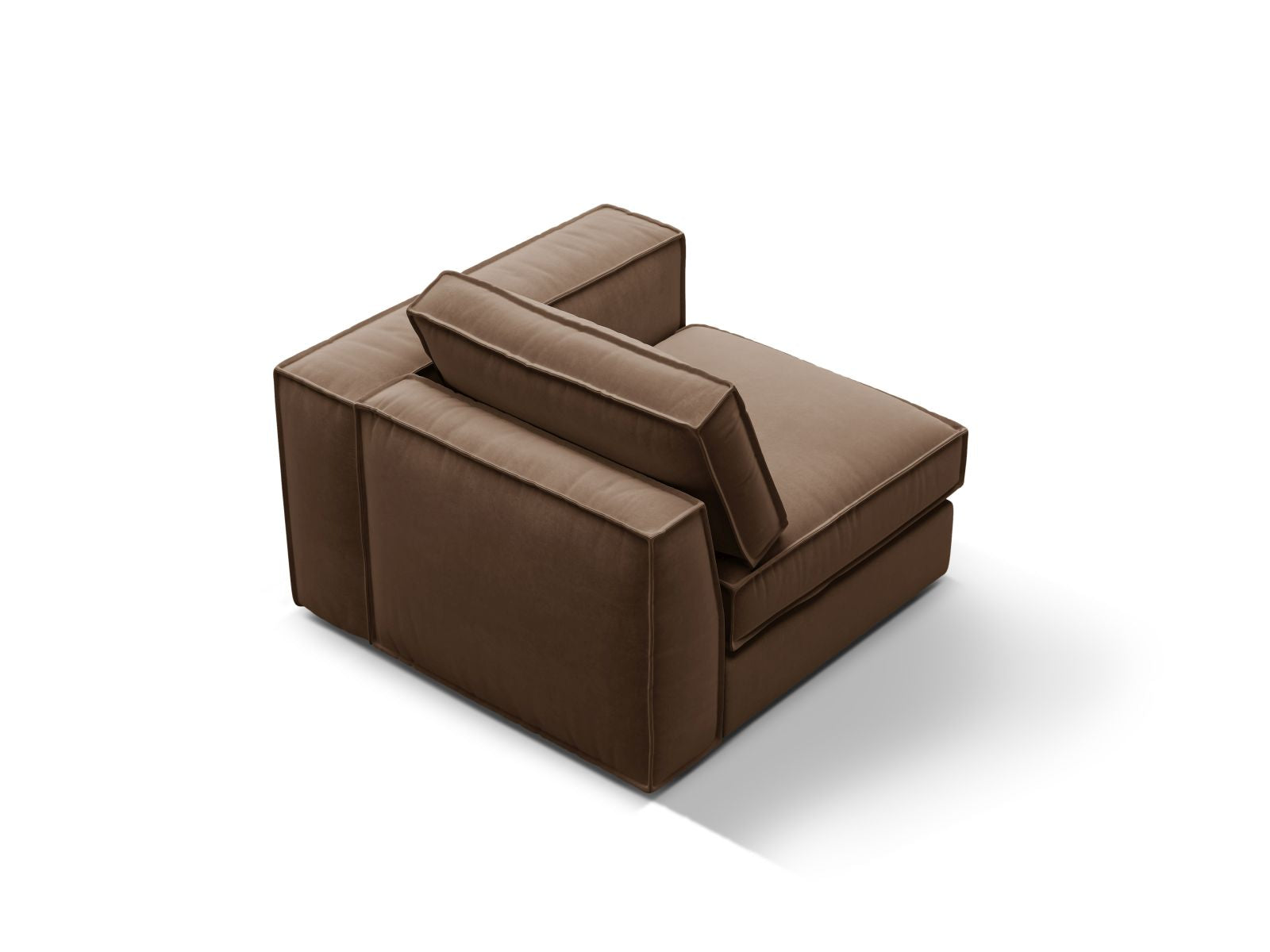 Stylisches 1-Sitzer Modul rechts Pola in edlem Chocolate-Salvador, perfekt für kreative Sofa-Kombinationen und modernes Wohndesign.