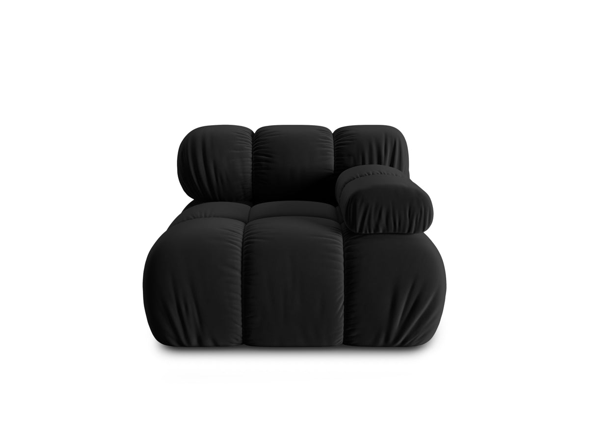 Bellis Velour Modul rechts 1 Sitzer in Black-Bluvel präsentiert im Onlineshop von KAQTU Design AG. Modulares Sofa ist von Micadoni