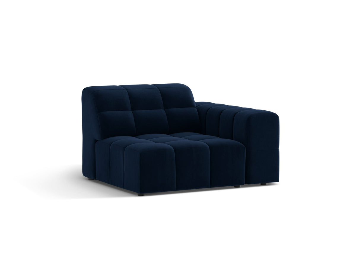 Modulares Sofa Jennifer von Micadoni in leichtem Beige mit Eden-Stoff, schwarzen Kunststoffbeinen und rechter Ausrichtung.