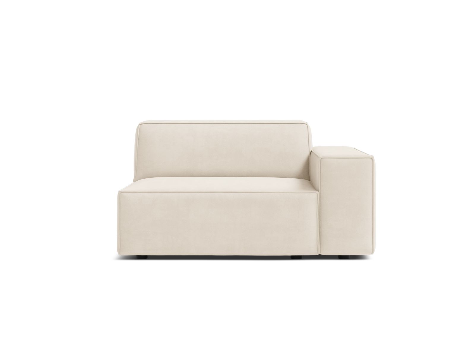 Beige 1-Sitzer Modul Rechts Jodie von Micadoni, perfekt für stilvolle Wohnkonzepte. Vielseitig einsetzbar und komfortabel.
