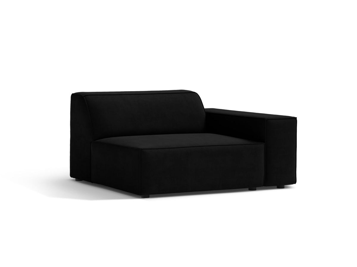 1-Sitzer Modul Rechts Jodie in Black-Bluvel präsentiert im Onlineshop von KAQTU Design AG. Modulares Sofa ist von Micadoni