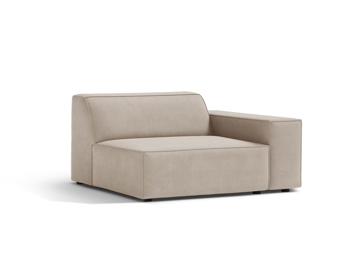 1-Sitzer Modul Rechts Jodie in Dark Beige-Bluvel präsentiert im Onlineshop von KAQTU Design AG. Modulares Sofa ist von Micadoni