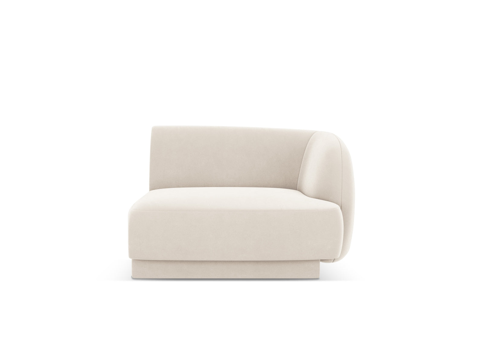 Miley Velour Modul rechts 1 Sitzer in Light Beige präsentiert im Onlineshop von KAQTU Design AG. Modulares Sofa ist von Micadoni