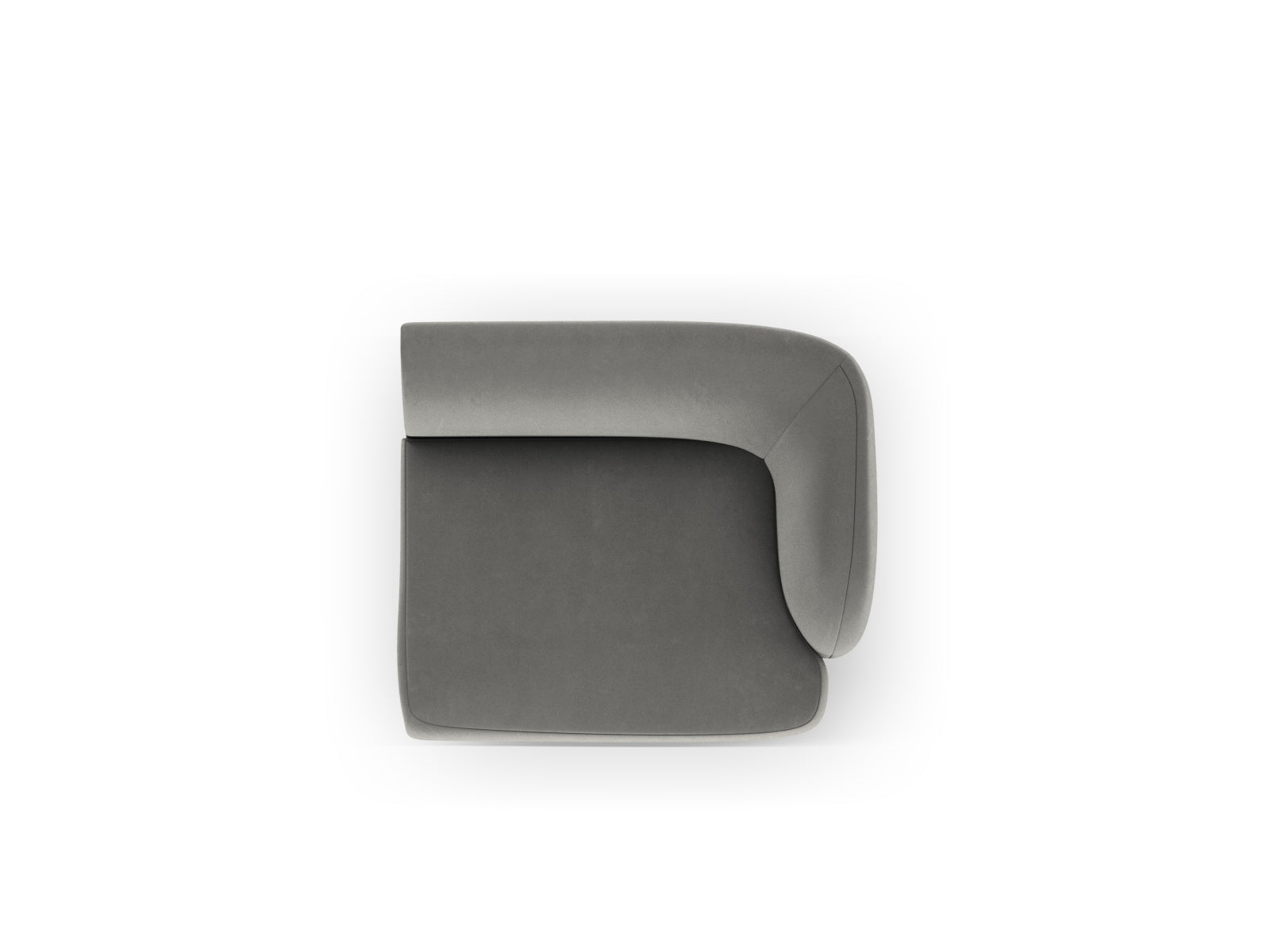 Miley Velour Modul rechts 1 Sitzer in Light Grey präsentiert im Onlineshop von KAQTU Design AG. Modulares Sofa ist von Micadoni