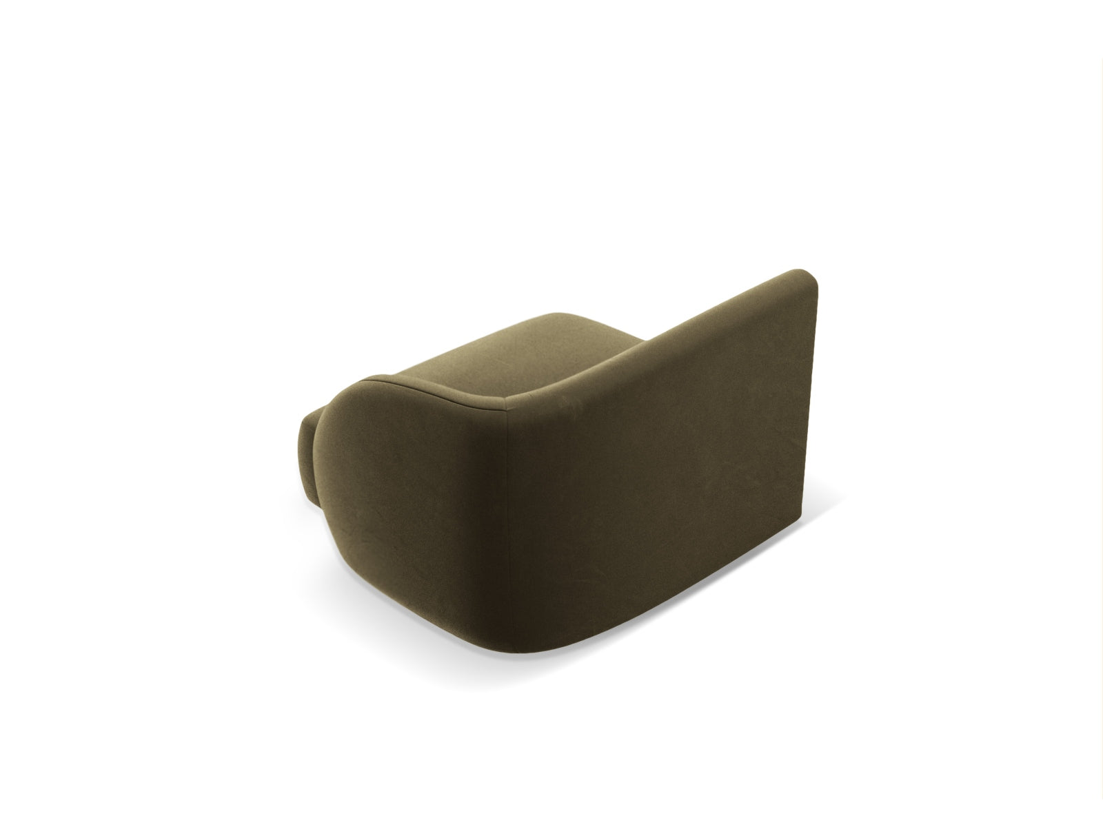 Stylischer 1-Sitzer Miley Velour Modul rechts in trendigem Green-Bluvel, perfekt für individuelle Sofa-Arrangements und moderne Einrichtung.