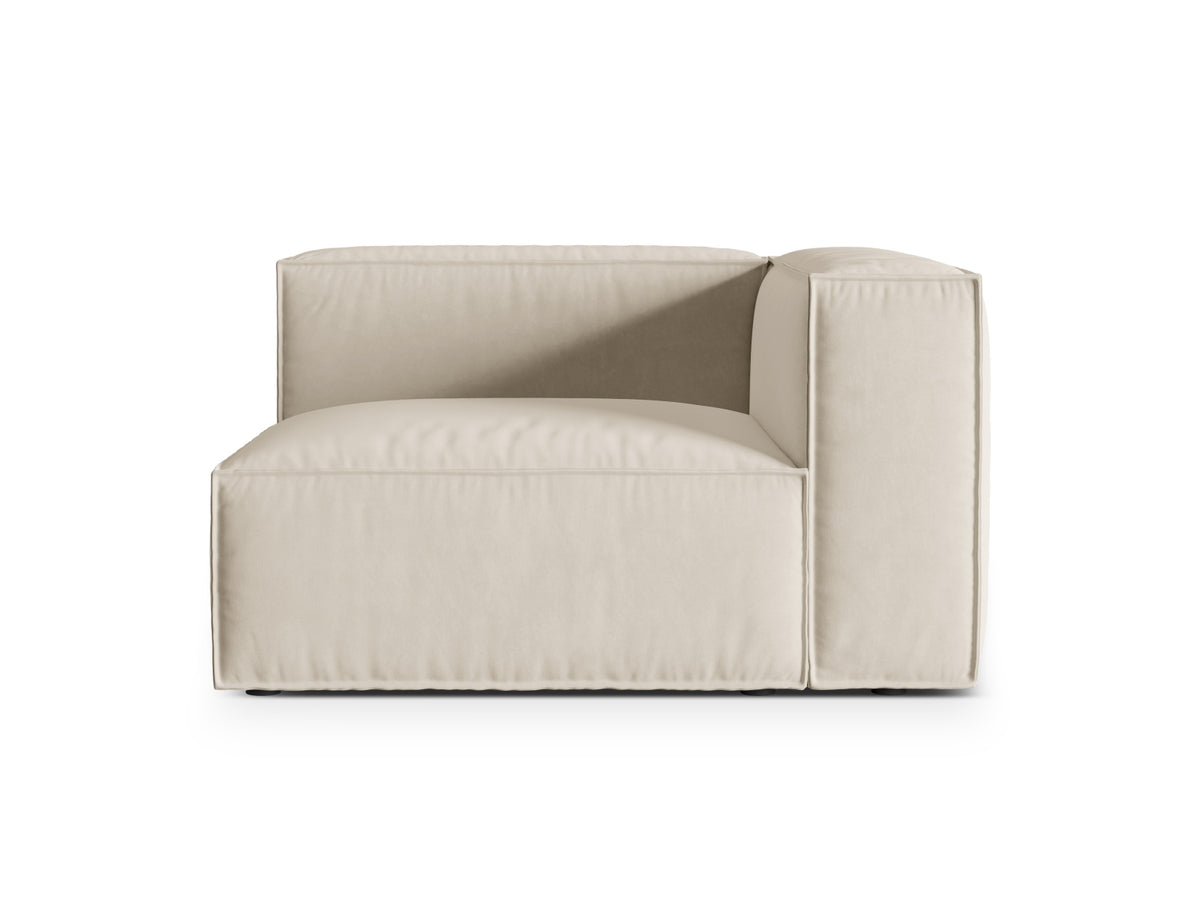 Nuria Velour Modular Sofa rechts 1 Sitzer in Beige-Paris präsentiert im Onlineshop von KAQTU Design AG. Modulares Sofa ist von Micadoni