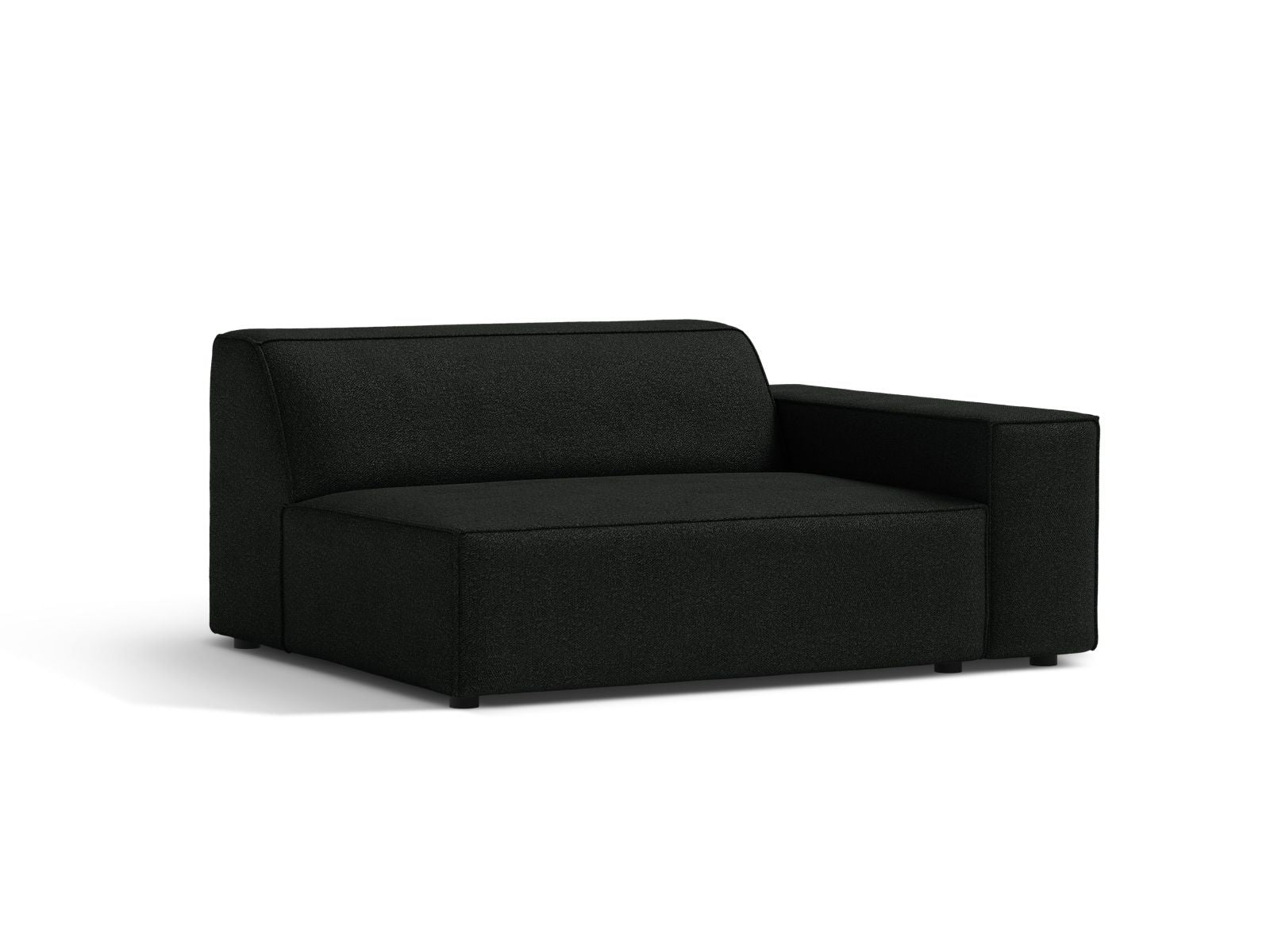 Elegantes 1-Sitzer Modul Rechts Jodie in klassischem Schwarz, perfekt für individuelle Wohnkonzepte und stilvolle Akzente im Raum.