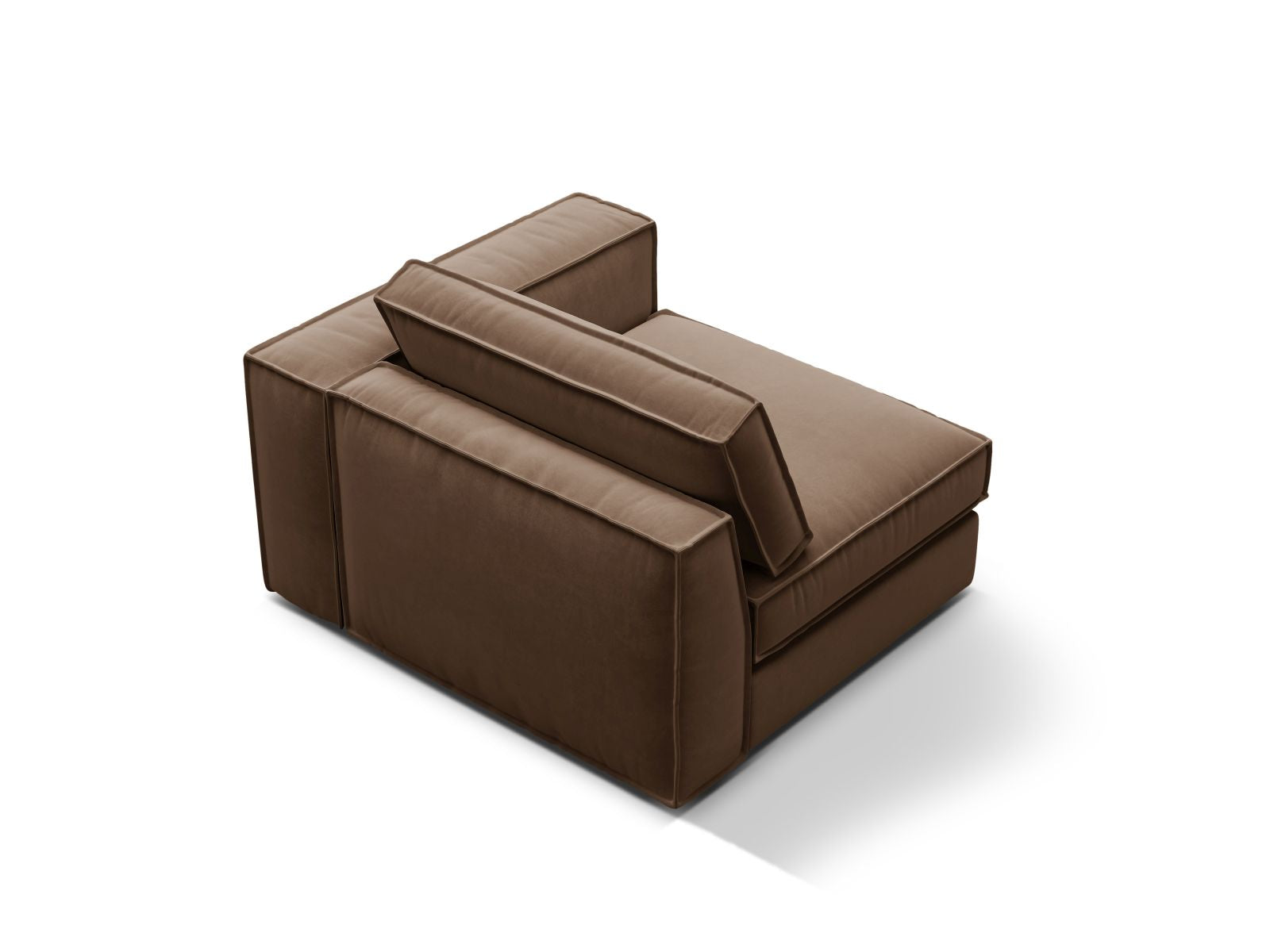 Elegantes 1-Sitzer Modul rechts Pola in luxuriösem Chocolate-Salvador, ideal für individuelle Sofa-Arrangements und zeitgemäße Einrichtung.