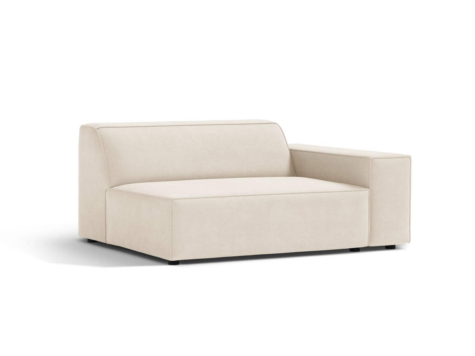 Elegantes 1-Sitzer Modul Rechts Jodie in sanftem Beige, ideal für stilvolle Wohnräume. Teil des modularen Sofas von Micadoni.
