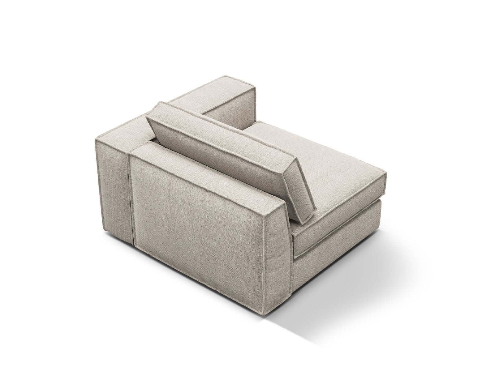 Elegantes 1-Sitzer Modul rechts Pola in Sand-Babel, ideal für individuelle Sofa-Arrangements und zeitgemäße Einrichtung.