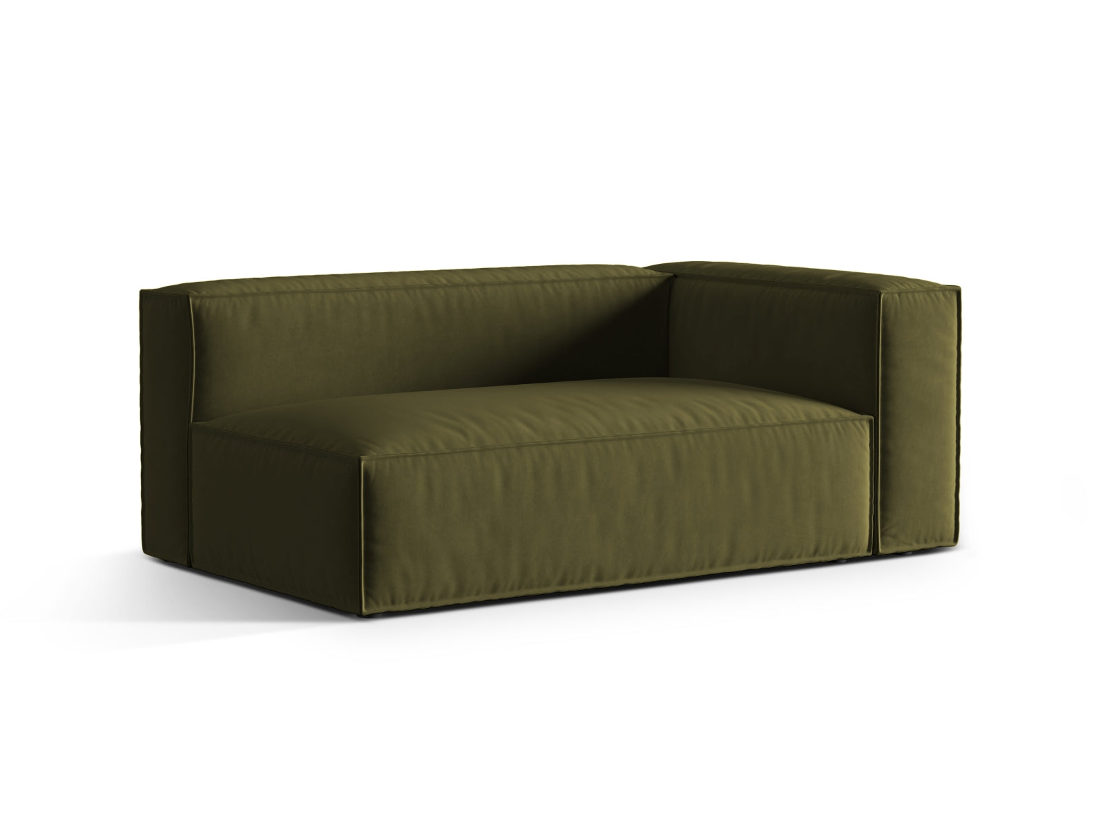 Nuria Velour Modular Sofa rechts 3 Sitzer in Moss Green Melange präsentiert im Onlineshop von KAQTU Design AG. Modulares Sofa ist von Micadoni