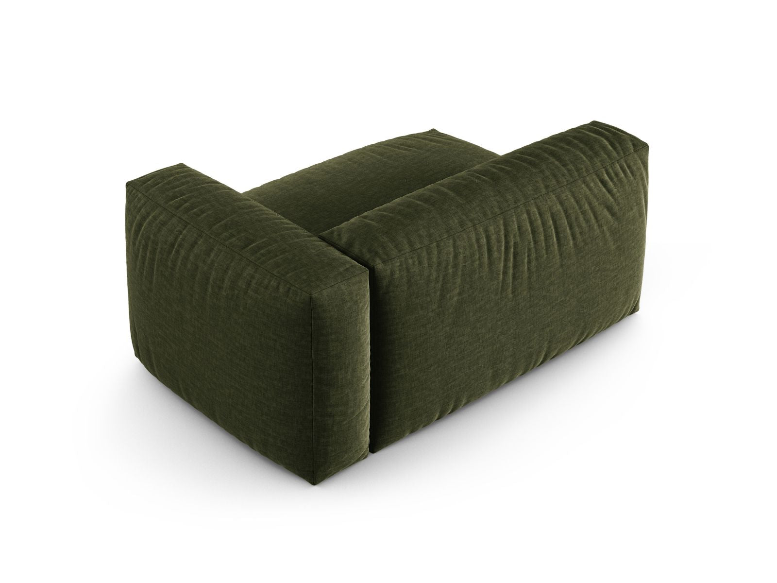Elegantes XL Doppelsitz-Sofa Martina in modernem Grün, ideal für flexible Raumgestaltungen und komfortables Sitzen.
