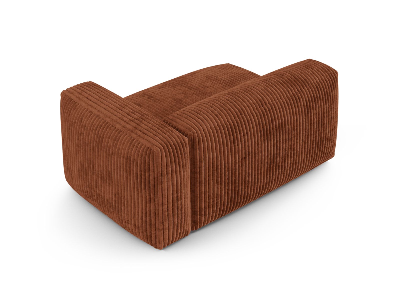 Elegantes XL Doppelsitz-Sofa Martina in warmem Brick-Tilia, ideal für moderne Wohnräume. Modular und anpassbar für individuelle Gestaltung.