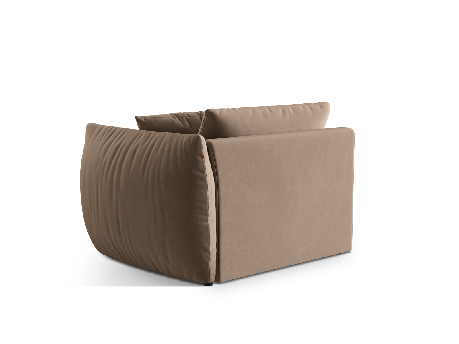 Elegantes Chris Velour Modul 1 Sitzer in sanftem Braun, ideal für stilvolle Wohnräume und entspannende Rückzugsorte.