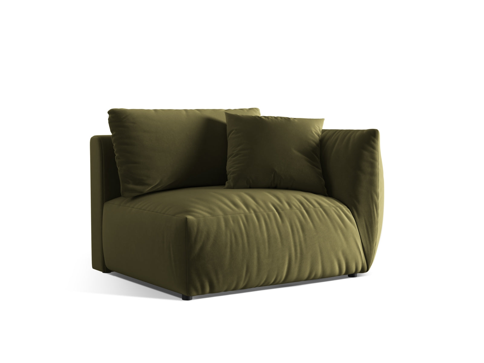Rechtsseitiges Chris Velour Modul für ein 1-Sitzer Sofa in zartem Hellgrün, perfekt für moderne und anpassbare Wohnkonzepte.