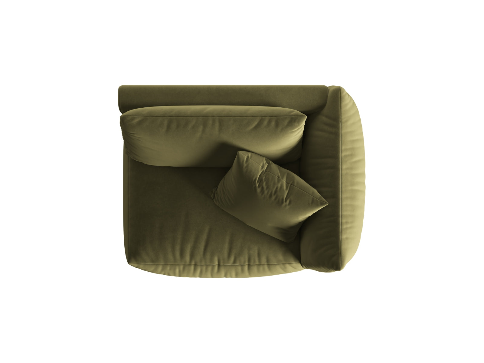 Stylisches Chris Velour Modul für 1-Sitzer Sofa in zartem Hellgrün, perfekt für moderne und anpassbare Wohnkonzepte.