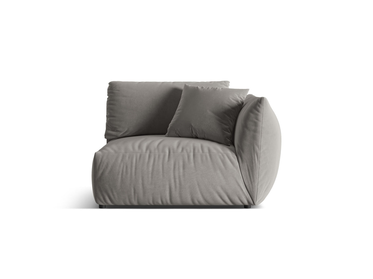 Chris Velour Modul rechts 1 Sitzer in Grey-Casino präsentiert im Onlineshop von KAQTU Design AG. Modulares Sofa ist von Micadoni
