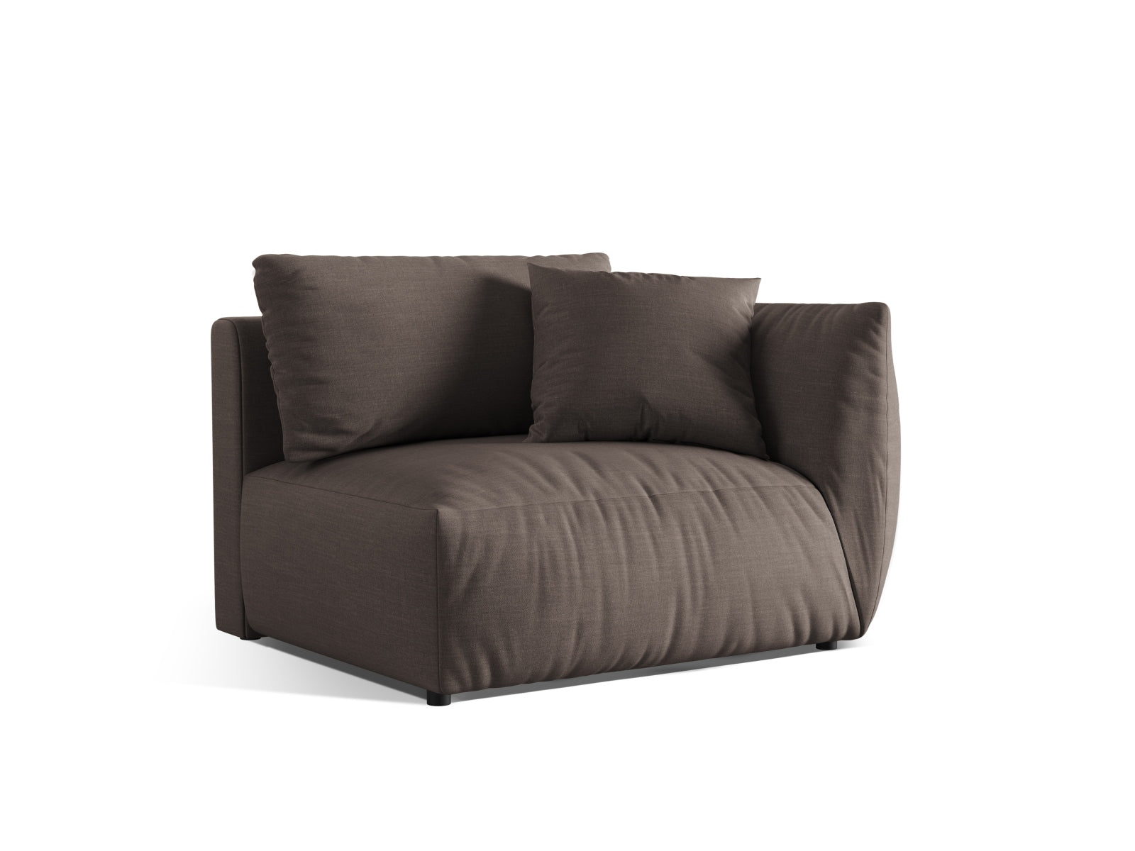 Elegantes 1-Sitzer-Modul "Chris" in modernem Grau, ideal für individuelle Sofa-Arrangements von Micadoni.
