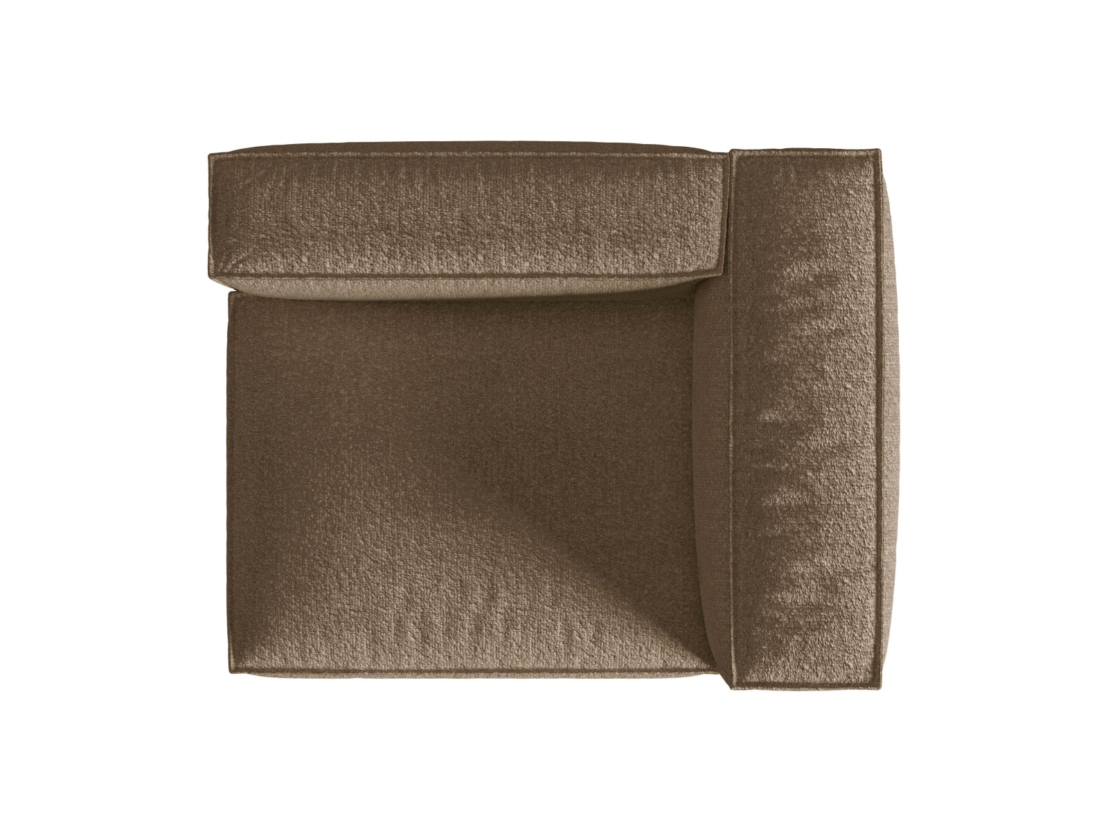 Stylisches, modulares 2-Sitzer Sofa Nuria Boucle in sanftem Cappuccino, perfekt für zeitgemäße Inneneinrichtungen von Micadoni.