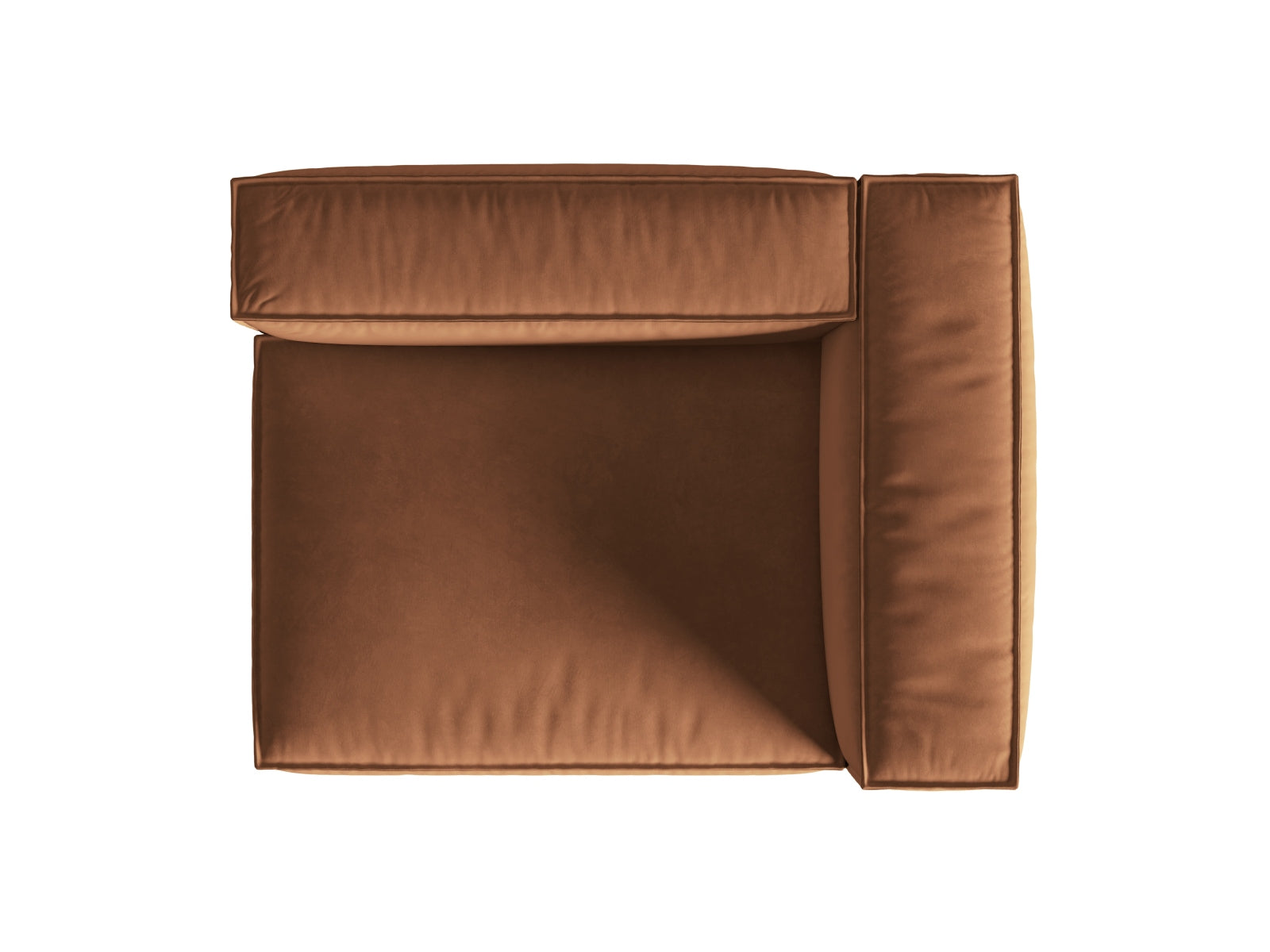 Elegantes Nuria Velour Modular Sofa, rechte 2-Sitzer-Variante, ideal für stilvolle Wohnräume und entspannte Momente.