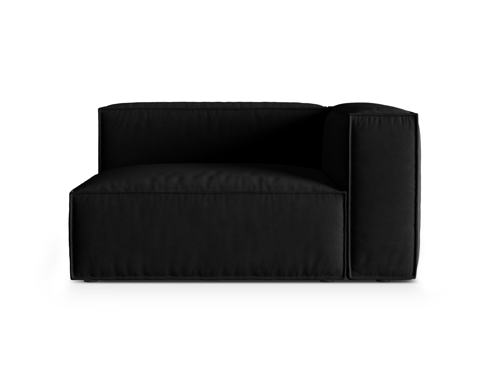 Nuria Velour Modular Sofa rechts 2 Sitzer in Black-Paris präsentiert im Onlineshop von KAQTU Design AG. Modulares Sofa ist von Micadoni