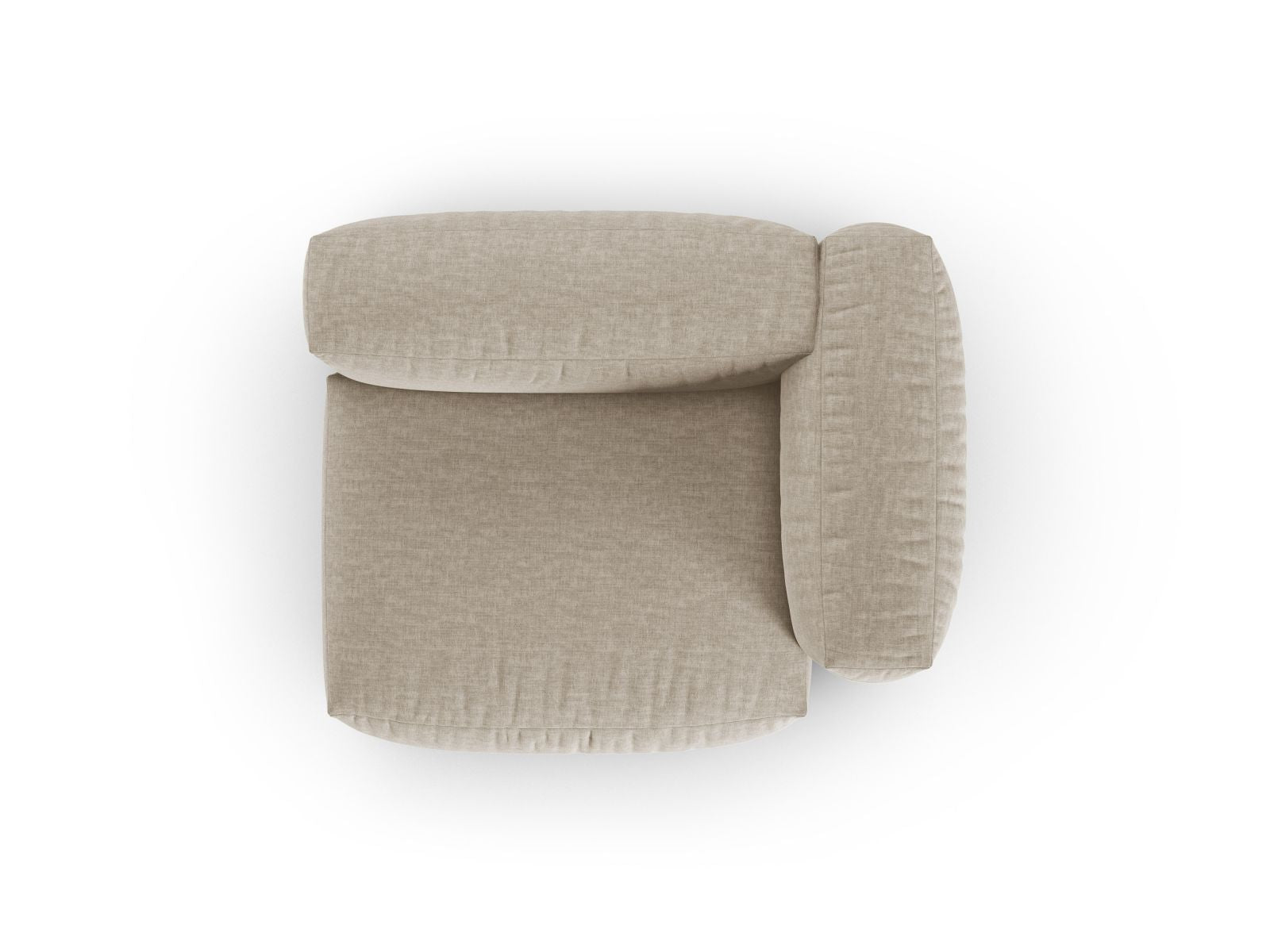 Stilvolles 1-Sitzer Sofa Martina Wide XL in sanftem Beige, perfekt für gemütliche Ecken und anpassbare Wohnkonzepte.