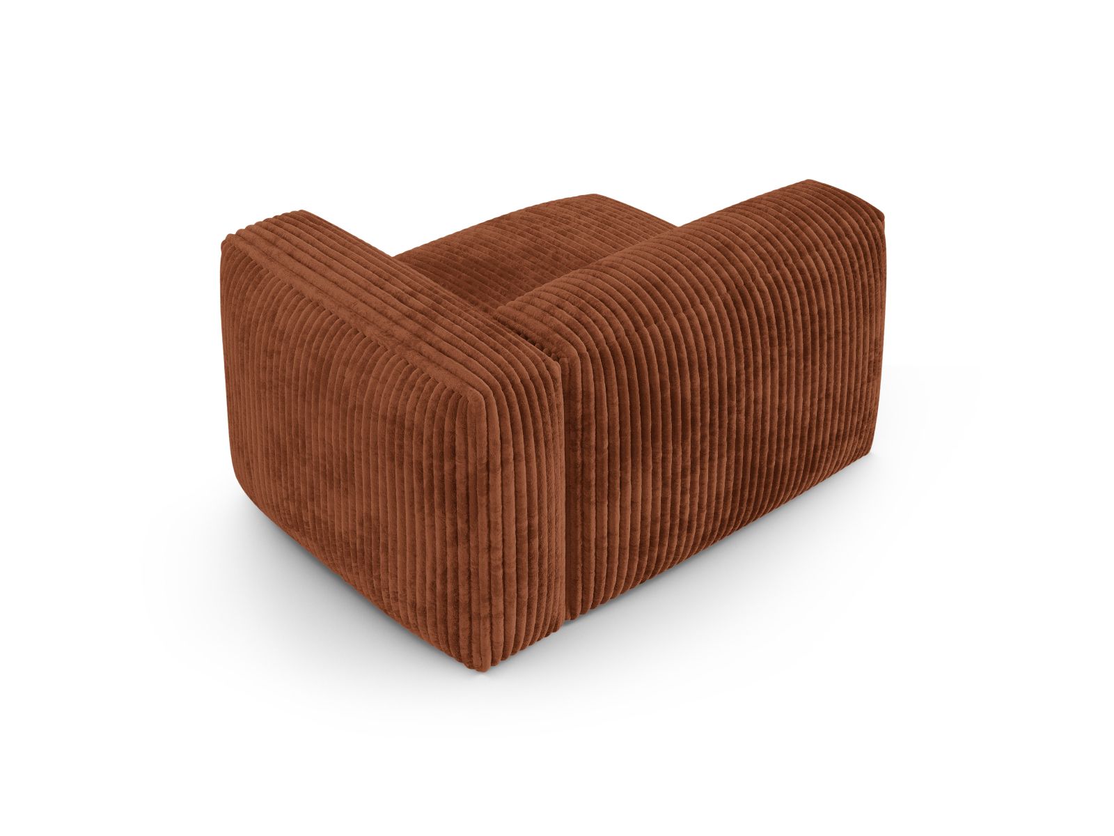 Elegantes 1-Sitzer Sofa Martina Wide XL in ansprechendem Ziegelrot, ideal für kreative Raumgestaltungen. Modulares Design von Micadoni.