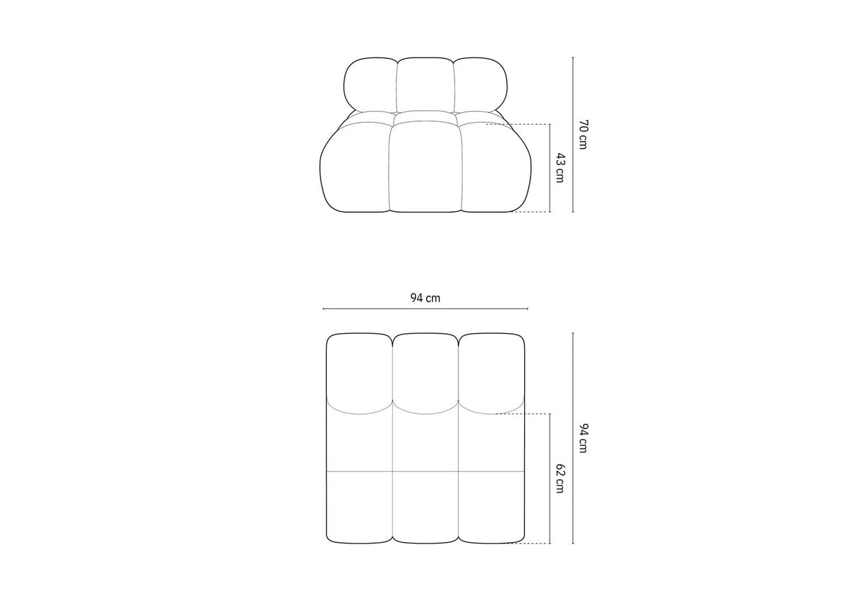 Bellis Modul Armless 1 Sitzer in Light Grey-Rolf präsentiert im Onlineshop von KAQTU Design AG. Modulares Sofa ist von Micadoni