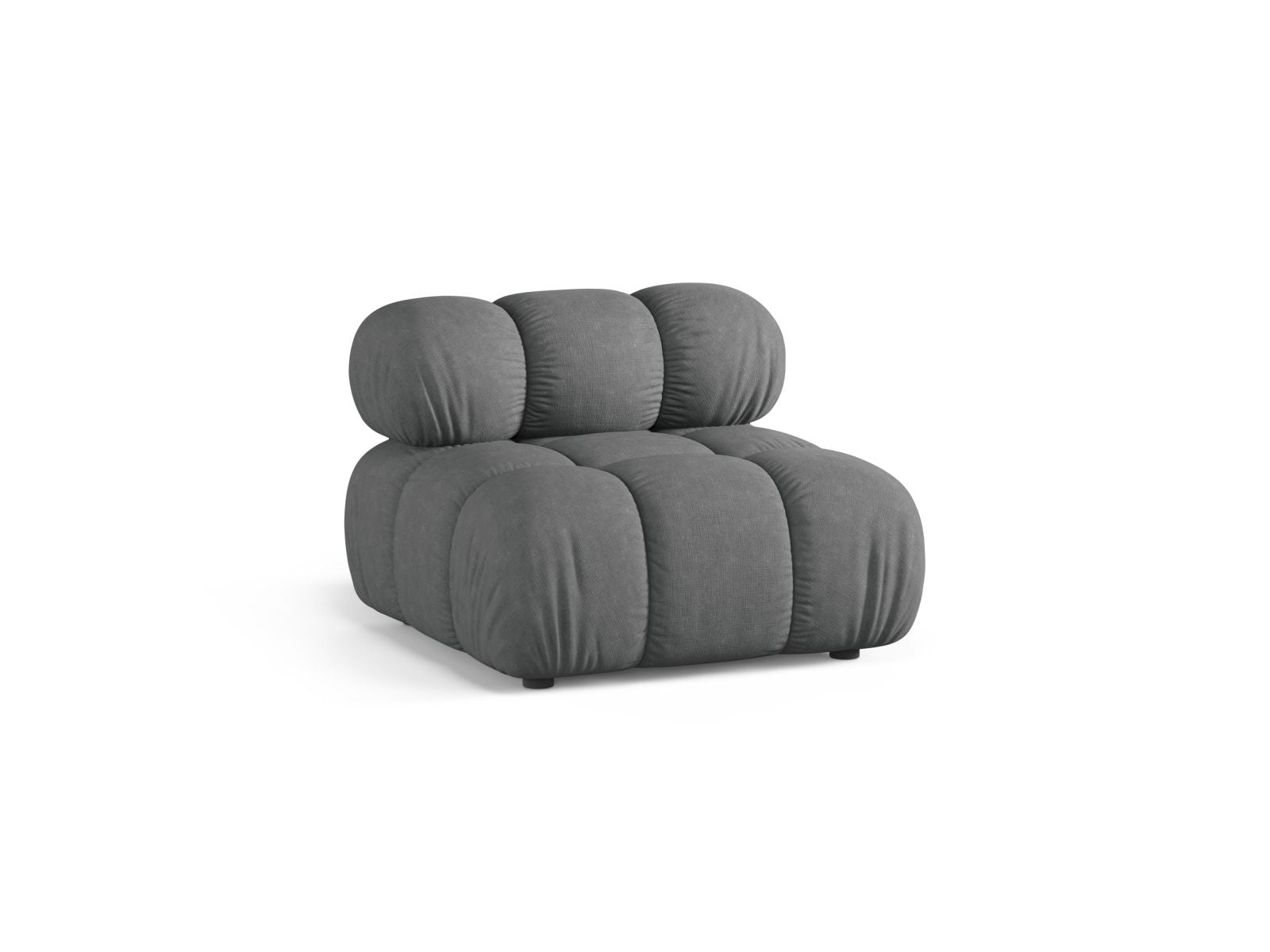 Elegantes 1-Sitzer Modul ohne Armlehnen Bellis in stilvollem Grau, ideal für individuelle Sofa-Kombinationen.