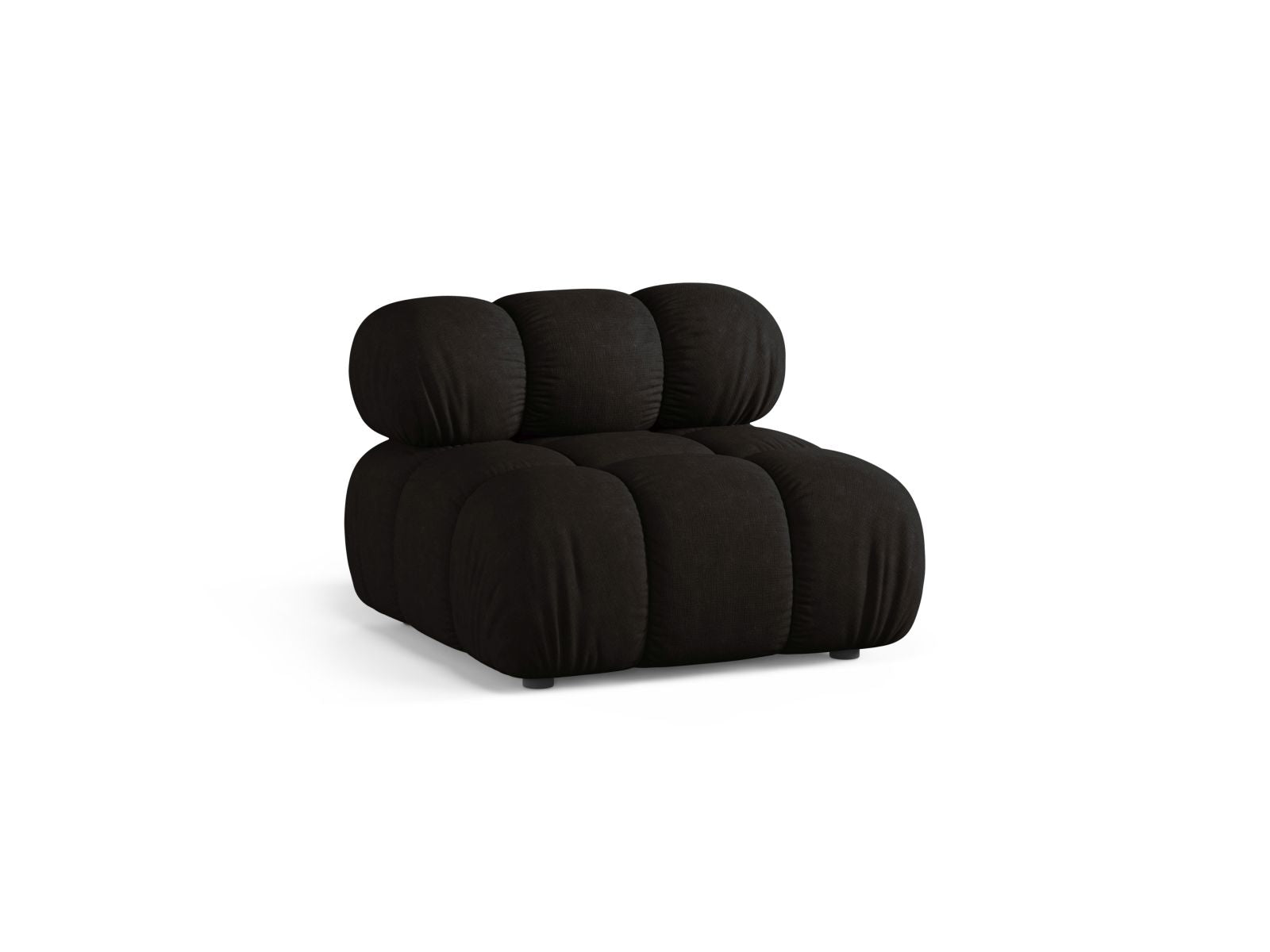 Elegantes 1-Sitzer Modul ohne Armlehnen Bellis in Schwarz, ideal für individuelle Sofa-Kombinationen im modernen Wohnraum.
